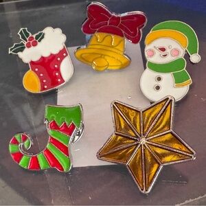 Festive Holiday Enamel Pin Set